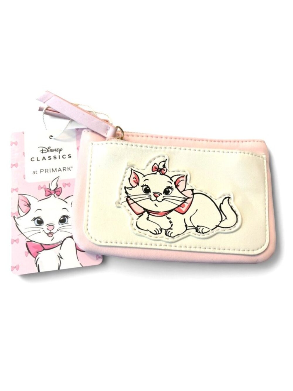 Disney Marie Aristocats Coin Purse Dual Zip Pockets Primark White Cat NWT